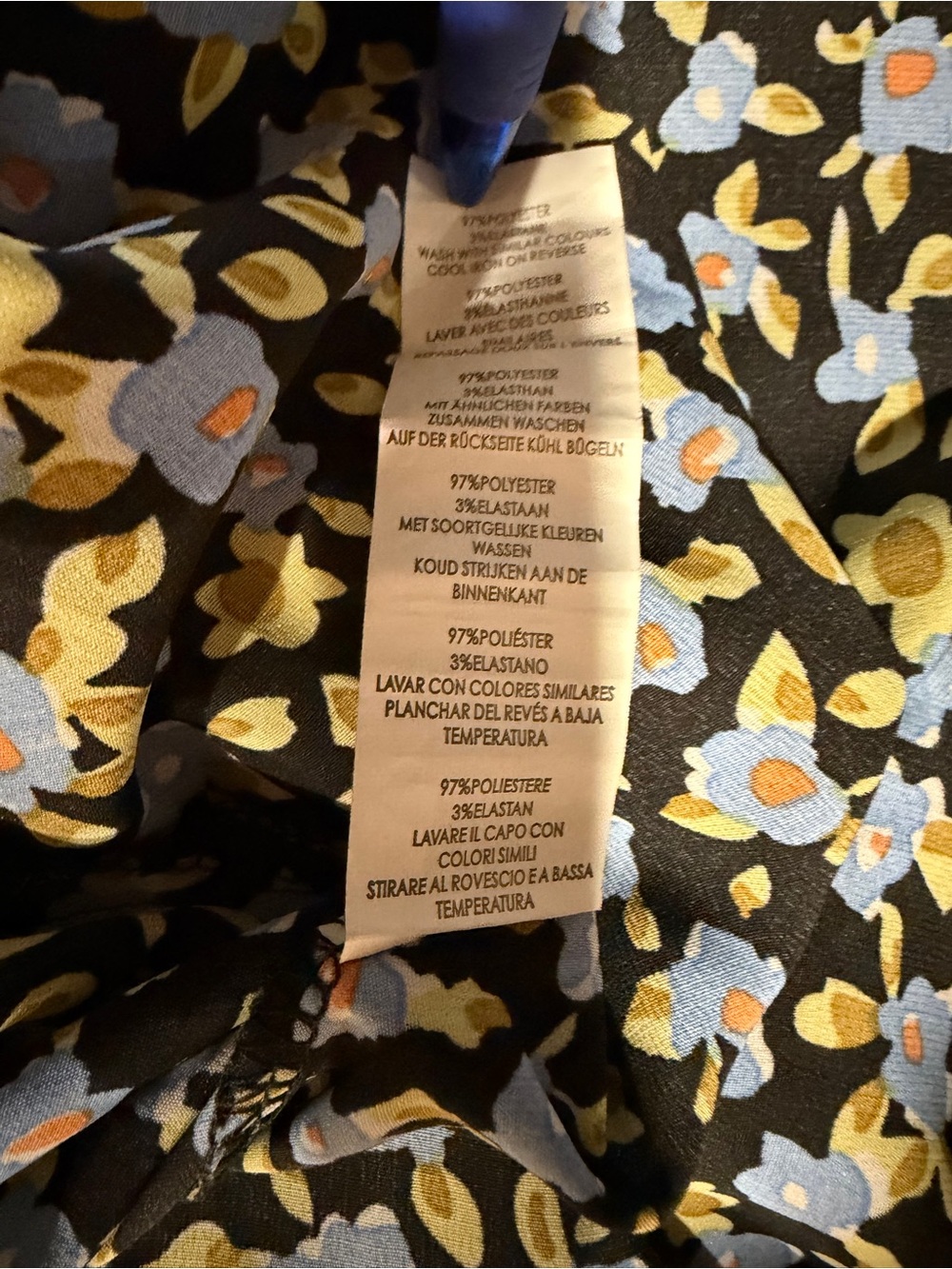 Nasty Gal Floral Maxi Dress Black Blue Yellow Long Sleeve Size 10 - Picture 6 of 6